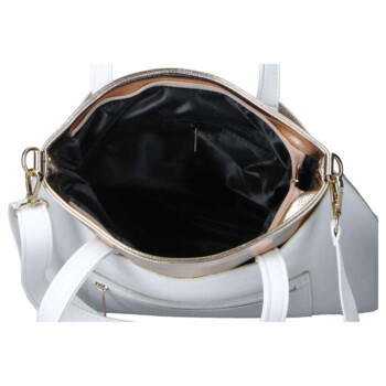 Dámska koženková kabelka cez rameno biela - Laura Biaggi Perla