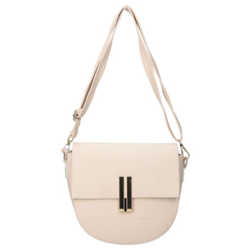 Dámska koženková crossbody kabelka béžová - Laura Biaggi Mirella