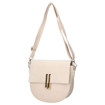 Dámska koženková crossbody kabelka béžová - Laura Biaggi Mirella