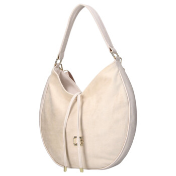 Dámska koženková kabelka cez rameno béžová - Laura Biaggi Elin