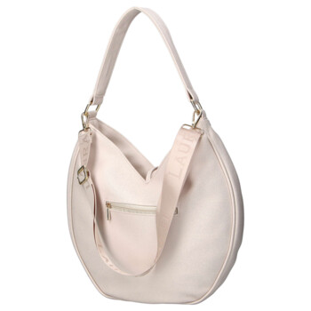 Dámska koženková kabelka cez rameno béžová - Laura Biaggi Elin