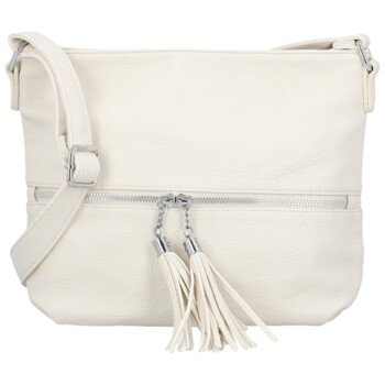 Trendy dámska koženková crossbody kabelka Vaka, béžová