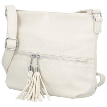 Trendy dámska koženková crossbody kabelka Vaka, béžová