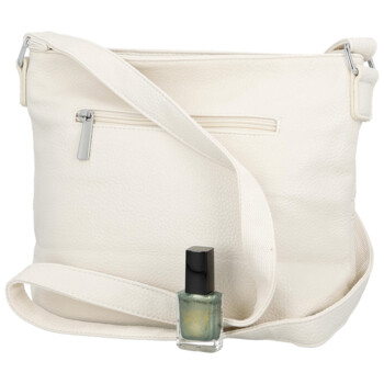 Trendy dámska koženková crossbody kabelka Vaka, béžová