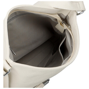 Trendy dámska koženková crossbody kabelka Vaka, béžová