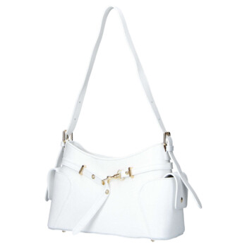 Dámska kožená kabelka cez rameno biela - Delami Vera Pelle Slusch