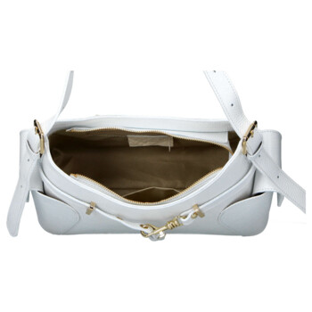 Dámska kožená kabelka cez rameno biela - Delami Vera Pelle Slusch