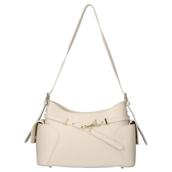 Dámska kožená kabelka cez rameno béžová - Delami Vera Pelle Slusch