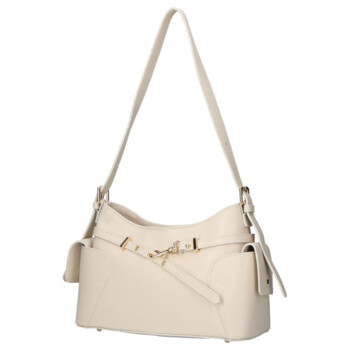 Dámska kožená kabelka cez rameno béžová - Delami Vera Pelle Slusch
