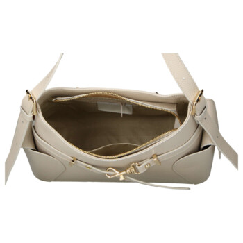 Dámska kožená kabelka cez rameno béžová - Delami Vera Pelle Slusch