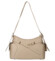 Dámska kožená kabelka cez rameno tmavo béžová - Delami Vera Pelle Slusch
