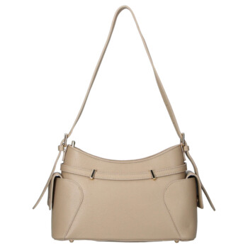 Dámska kožená kabelka cez rameno tmavo béžová - Delami Vera Pelle Slusch