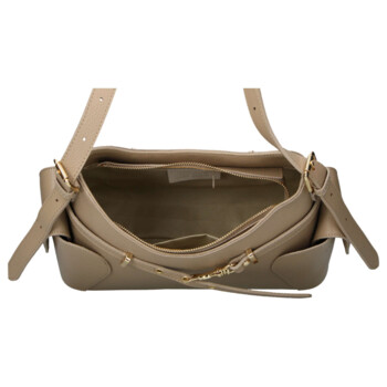 Dámska kožená kabelka cez rameno tmavo béžová - Delami Vera Pelle Slusch