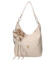 Dámska kožená kabelka cez rameno béžová - Laura Biaggi Floria