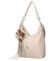 Dámska kožená kabelka cez rameno béžová - Laura Biaggi Floria