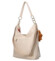 Dámska kožená kabelka cez rameno béžová - Laura Biaggi Floria