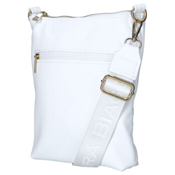 Dámska kožená crossbody kabelka biela - Laura Biaggi Liora