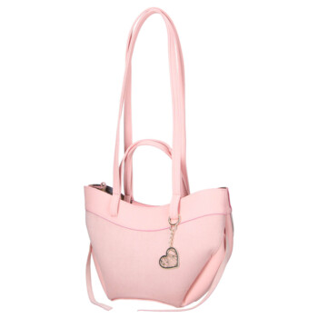 Dámska koženková kabelka cez rameno ružová - Laura Biaggi Celina