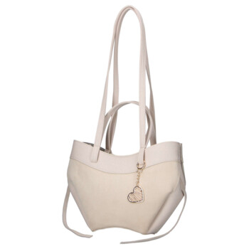 Dámska koženková kabelka cez rameno béžová - Laura Biaggi Celina