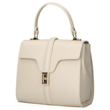 Dámska kožená kabelka do ruky béžová - Delami Vera Pelle Alessia