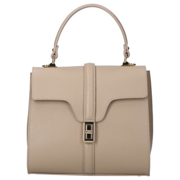 Dámska kožená kabelka do ruky tmavo béžová - Delami Vera Pelle Alessia