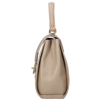 Dámska kožená kabelka do ruky tmavo béžová - Delami Vera Pelle Alessia