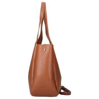 Dámska kožená kabelka cez rameno koňaková - Delami Vera Pelle Valentina