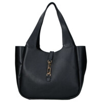 Dámska kožená kabelka cez rameno čierna - Delami Vera Pelle Valentina