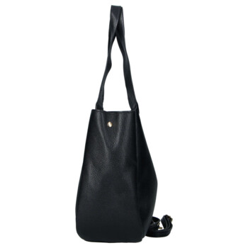 Dámska kožená kabelka cez rameno čierna - Delami Vera Pelle Valentina