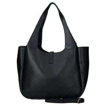 Dámska kožená kabelka cez rameno čierna - Delami Vera Pelle Valentina