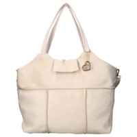 Dámska kožená kabelka cez rameno béžová - Laura Biaggi Sienna