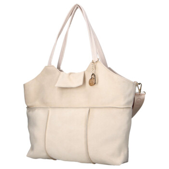 Dámska kožená kabelka cez rameno béžová - Laura Biaggi Sienna