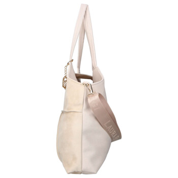 Dámska kožená kabelka cez rameno béžová - Laura Biaggi Sienna