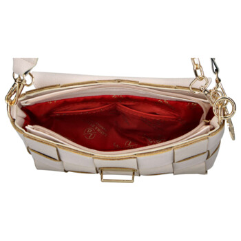 Dámska crossbody kabelka béžová - Laura Biaggi Saya