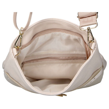 Dámska crossbody kabelka krémová - Laura Biaggi Kiasa