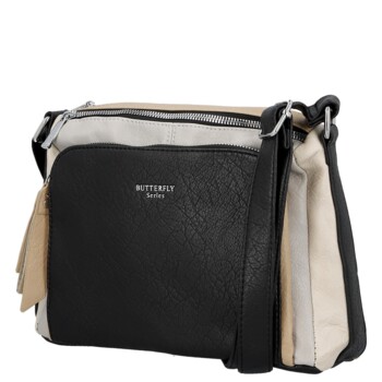 Dámska crossbody kabelka čierna/béžová - Firenze Joelle