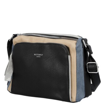 Dámska crossbody kabelka čierna/modrá - Firenze Joelle