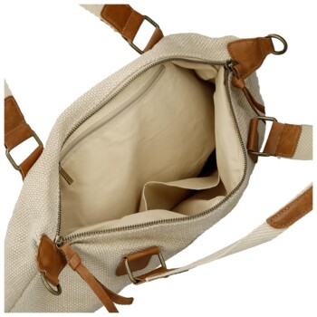 Dámska kabelka cez rameno krémová - Paolo bags Disma