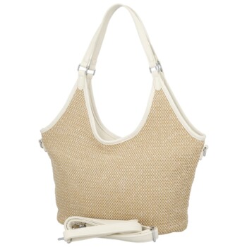 Dámska kabelka na rameno krémová - Paolo bags River