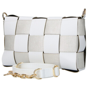 Dámska crossbody kabelka biela - Laura Biaggi Fabie