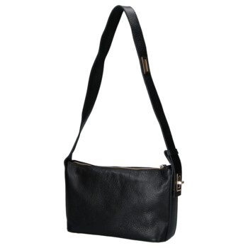 Dámska kožená kabelka cez rameno čierna - Delami Vera Pelle Lygie