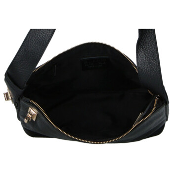 Dámska kožená kabelka cez rameno čierna - Delami Vera Pelle Lygie