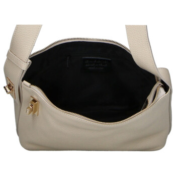 Dámska kožená kabelka cez rameno krémová - Delami Vera Pelle Lygie