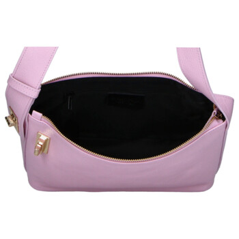 Dámska kožená kabelka cez rameno ružová - Delami Vera Pelle Lygie