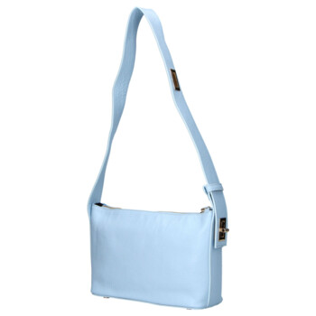 Dámska kožená kabelka cez rameno modrá - Delami Vera Pelle Lygie