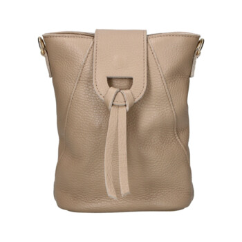 Dámska kožená crossbody kabelka béžová - Delami Vera Pelle Lala