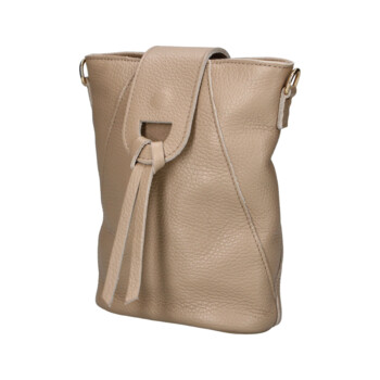 Dámska kožená crossbody kabelka béžová - Delami Vera Pelle Lala