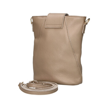Dámska kožená crossbody kabelka béžová - Delami Vera Pelle Lala