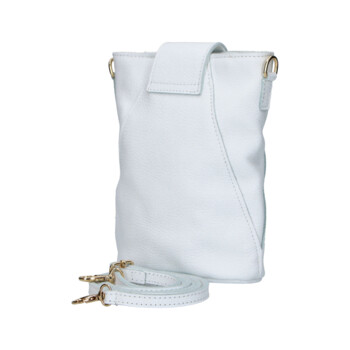 Dámska kožená crossbody kabelka biela - Delami Vera Pelle Lala