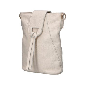 Dámska kožená crossbody kabelka krémová - Delami Vera Pelle Lala